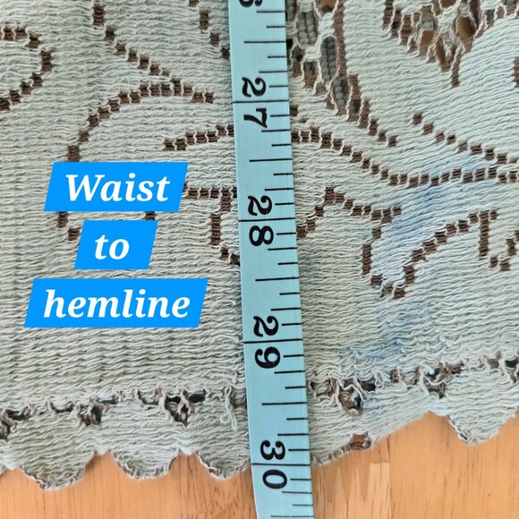 Sage Green Lace Maxi Skirt | Roselani Jasmin | Size Medium - Large - Picture 10 of 11